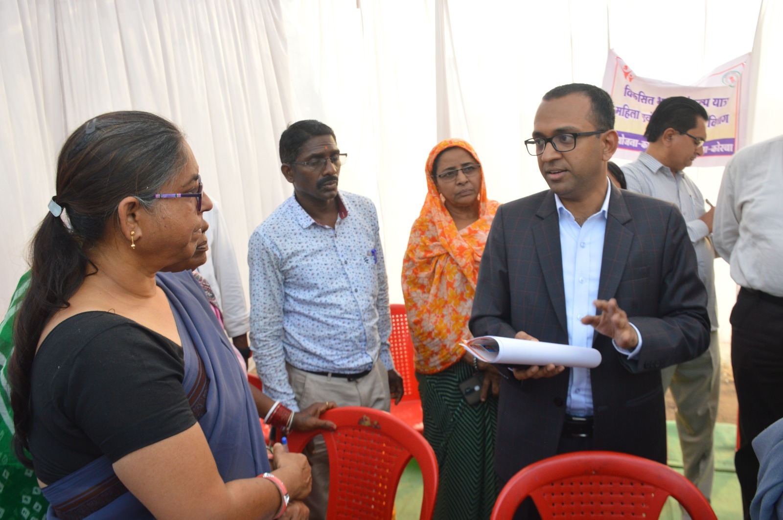 Collector inspected the camp set up in Mudapar