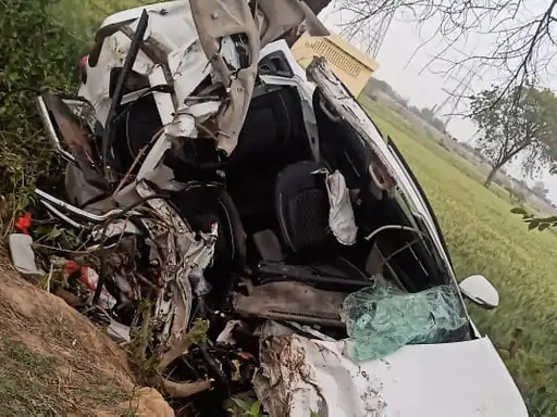 Palwal: 3 friends killed, 1 injured as vehicle rams into tree while trying to save Nilgai