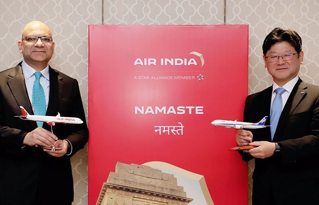 एयर इंडिया और एएनए के लोगो का फाइल फोटो 