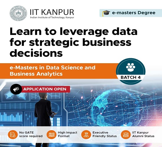 आईआईटी कानपुर डेटा साइंस और बिजनेस एनालिटिक्स में ई-मास्टर्स डिग्री के लिए 30 अप्रैल तक करें आवेदन 