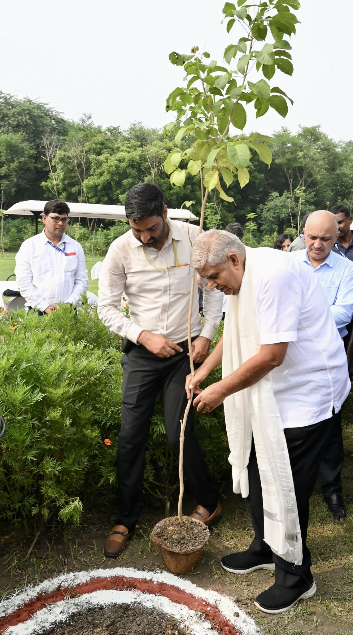 पौधा लगाते उपराष्ट्रपति धनखड़