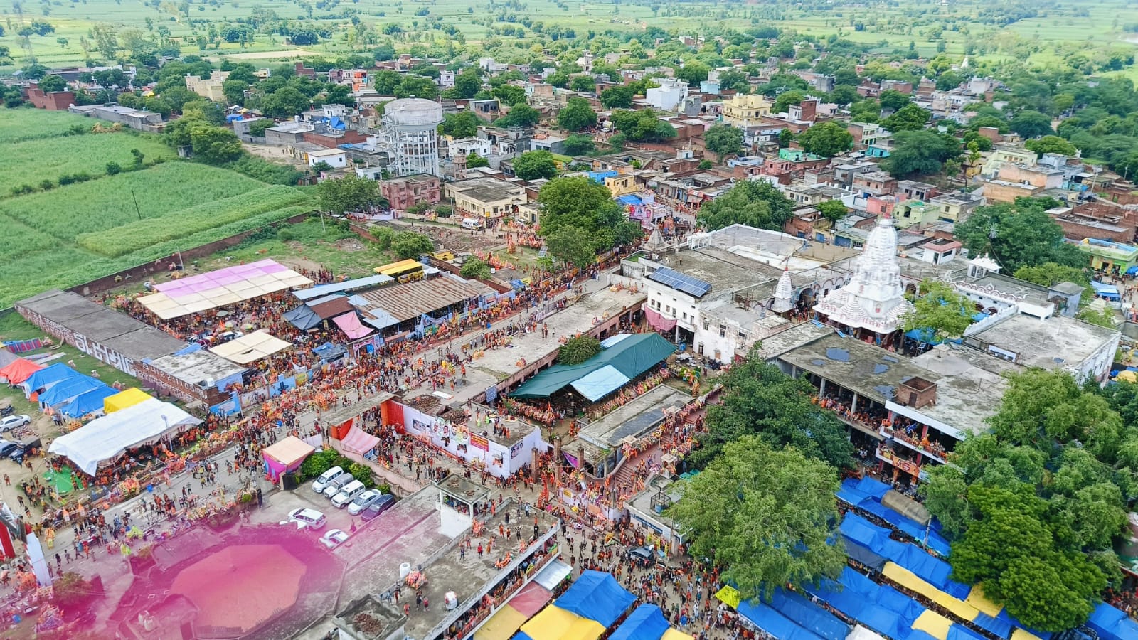 पुरामहादेव मंदिर पर पुष्प वर्षा पुरामहादेव मंदिर पर पुष्प वर्षा