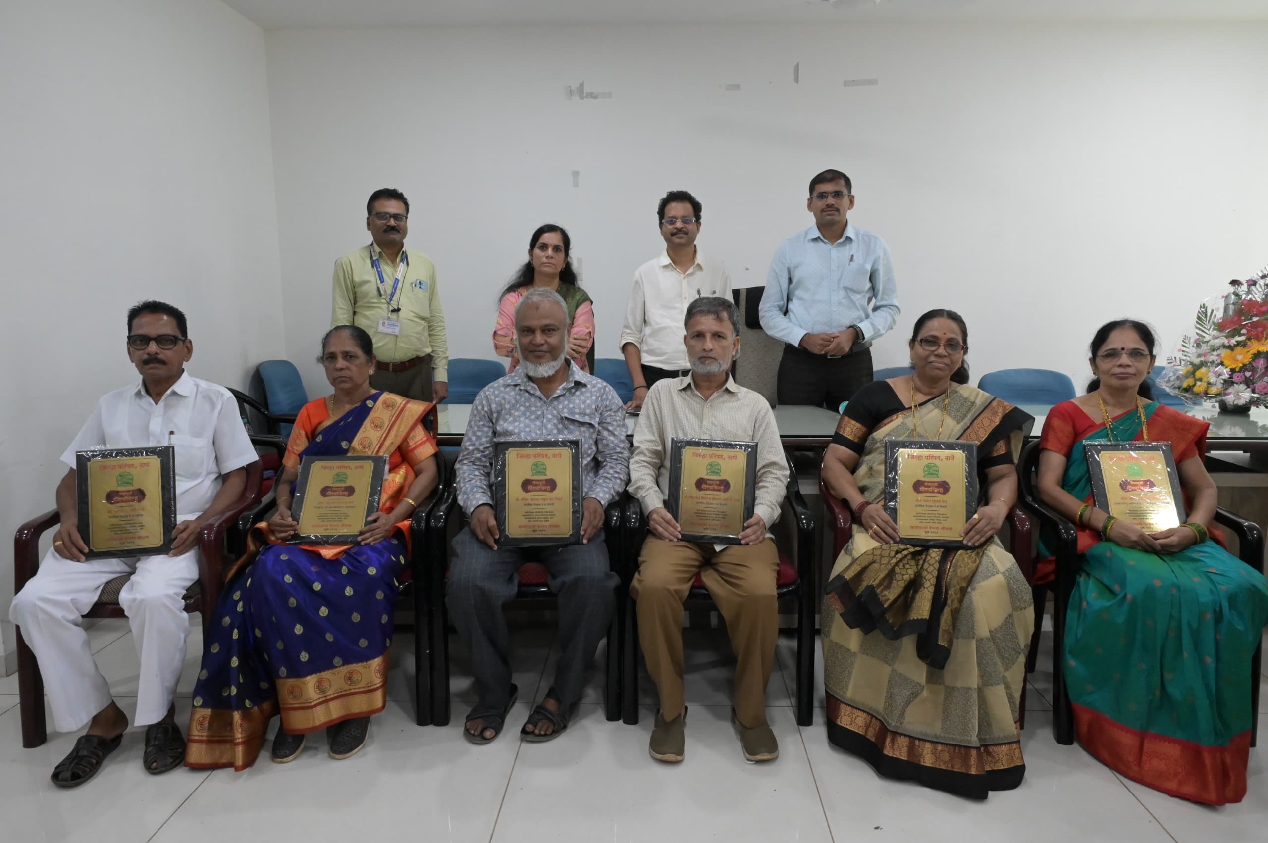 Zila parishad honored the retired employees in july Zila parishad honored the retired employees in july