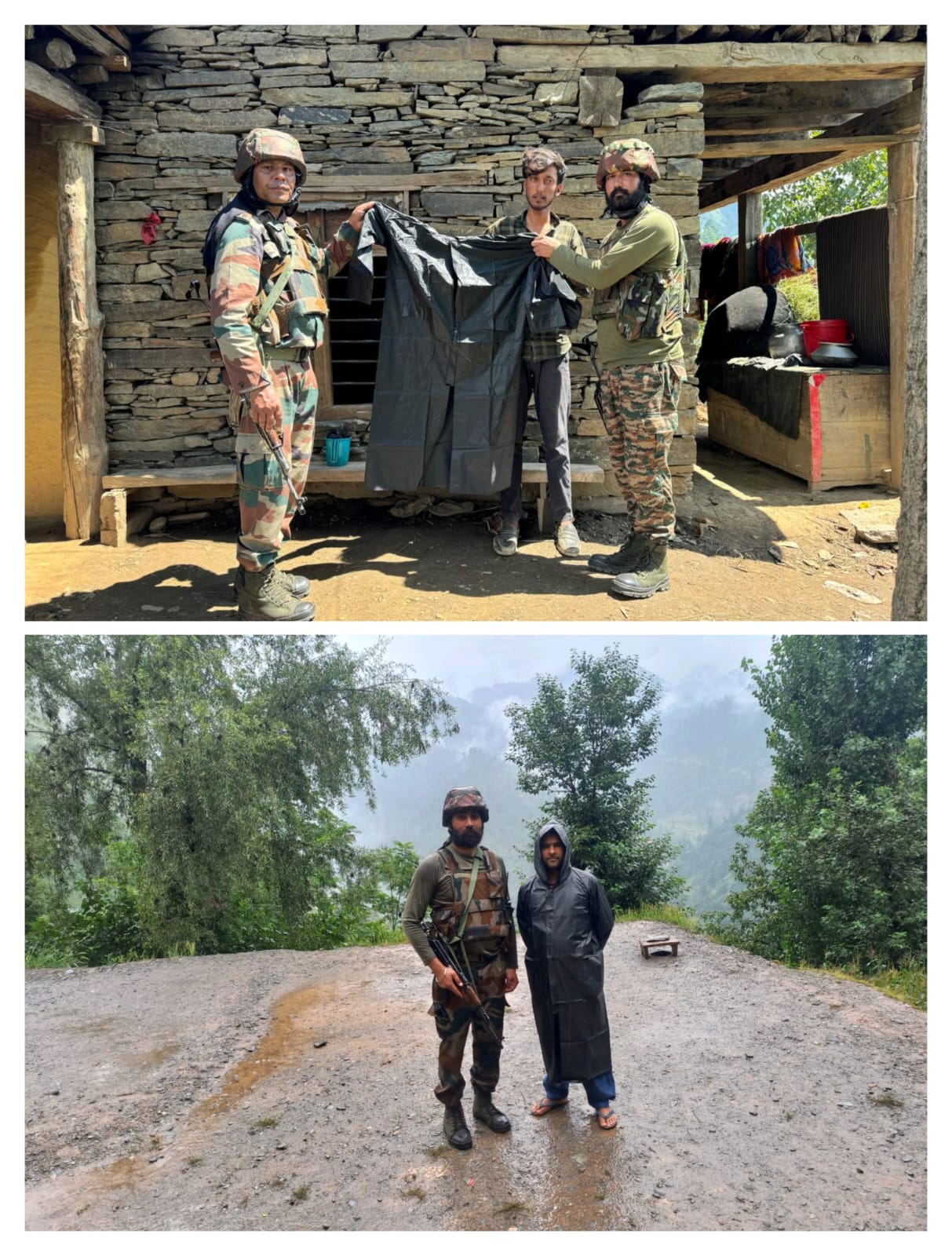 गुज्जर और बक्करवाल समुदायों को आवश्यक रेन गियर वितरित किए गुज्जर और बक्करवाल समुदायों को आवश्यक रेन गियर वितरित किए