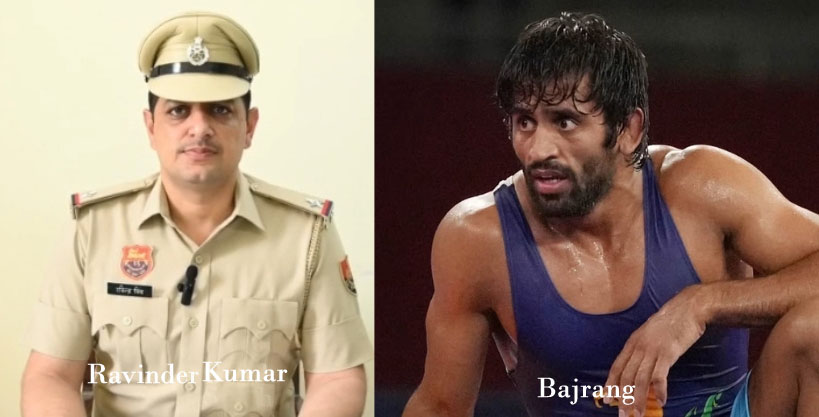 8 Snp- 7 सोनीपत: जानकारी देते हुए एएसआई रविंद्र कुमार, ओलंपियन पहलवान बजरंग पुनिया 8 Snp- 7 सोनीपत: जानकारी देते हुए एएसआई रविंद्र कुमार, ओलंपियन पहलवान बजरंग पुनिया