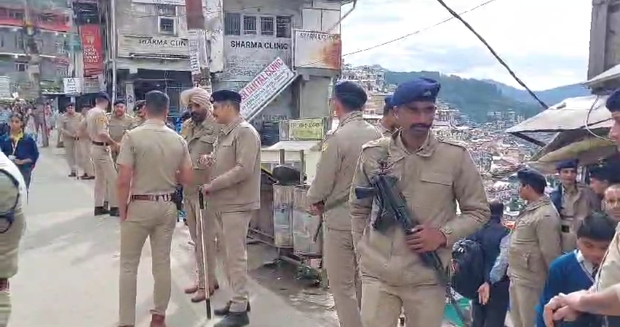 संजौली में तैनात पुलिस बल