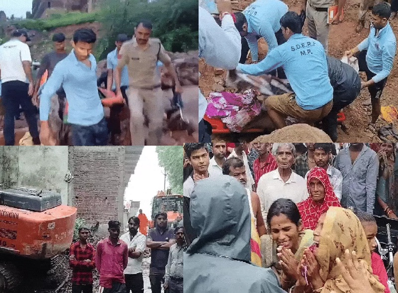 दतिया में किले की 400 साल पुरानी दीवार गिरी दतिया में किले की 400 साल पुरानी दीवार गिरी
