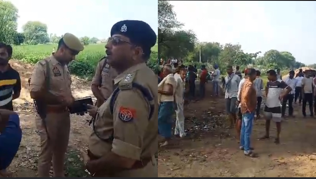 घटनास्थल पर मौजूद पुलिस घटनास्थल पर मौजूद पुलिस