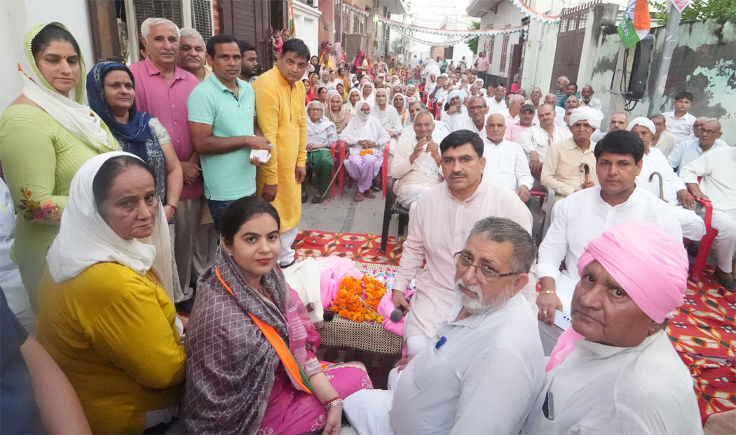 16 Snp-4     सोनीपत: समाज सेविका  समीक्षा पंवार सोनीपत विधानसभा से कांग्रेस प्रत्याशी         सुरेंद्र पवार के लिए मतदान की  अपील करते हुए।