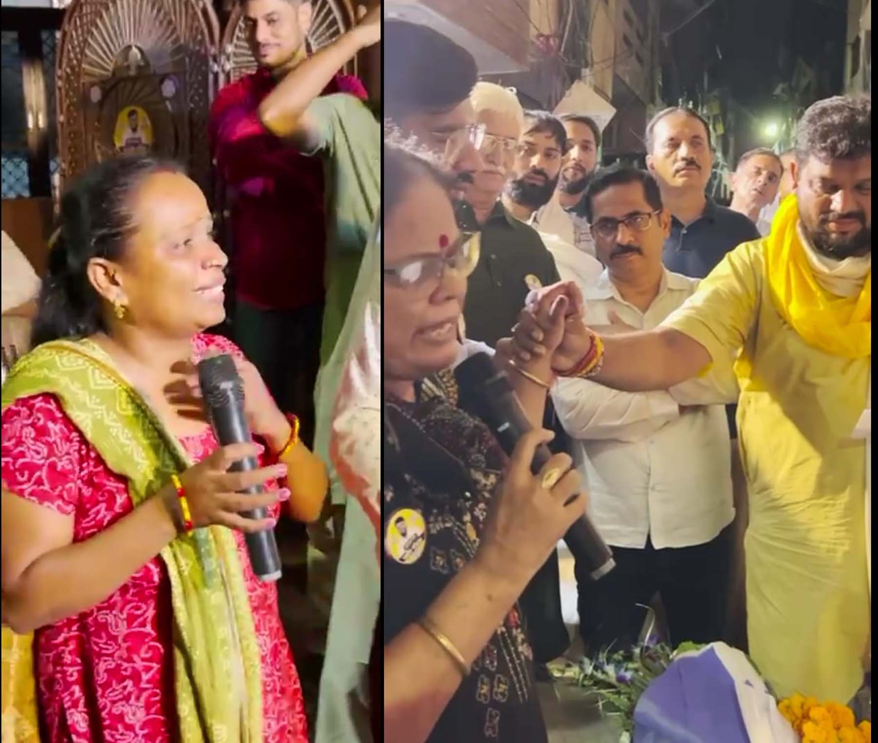 फोटो नंबर-01: गुरुग्राम में नवीन गोयल की चुनावी सभा में बिलखती महिलाएं व ढांढस बंधाते नवीन गोयल। फोटो नंबर-01: गुरुग्राम में नवीन गोयल की चुनावी सभा में बिलखती महिलाएं व ढांढस बंधाते नवीन गोयल।