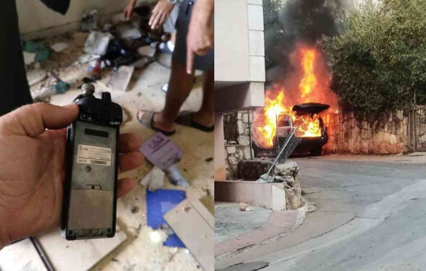 लेबनान में बुधवार शाम वॉकी-टॉकी फटने से कई जगह आग लग गई। फोटो-इंटरनेट मीडिया लेबनान में बुधवार शाम वॉकी-टॉकी फटने से कई जगह आग लग गई। फोटो-इंटरनेट मीडिया