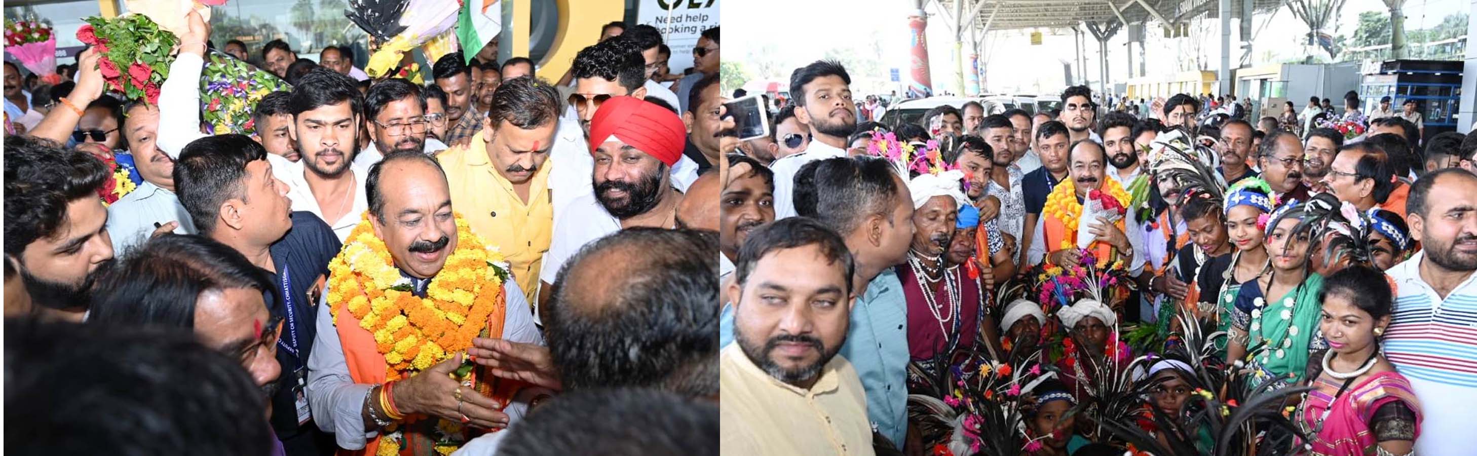 भाजपा कार्यकर्ताओं ने उप मुख्यमंत्री अरुण साव का विमानतल पर स्वागत करते भाजपा कार्यकर्ताओं ने उप मुख्यमंत्री अरुण साव का विमानतल पर स्वागत करते