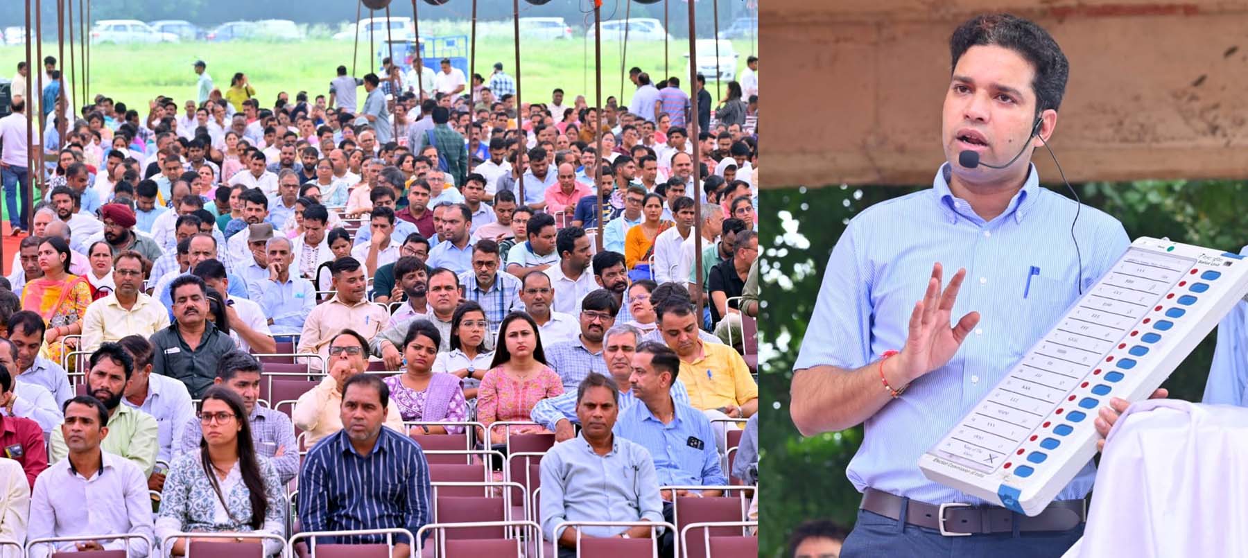 फोटो नंबर-02: गुरुग्राम व सोहना विस की पोलिंग पॉर्टियों को प्रशिक्षण देते एक्सपर्ट। फोटो नंबर-02: गुरुग्राम व सोहना विस की पोलिंग पॉर्टियों को प्रशिक्षण देते एक्सपर्ट।