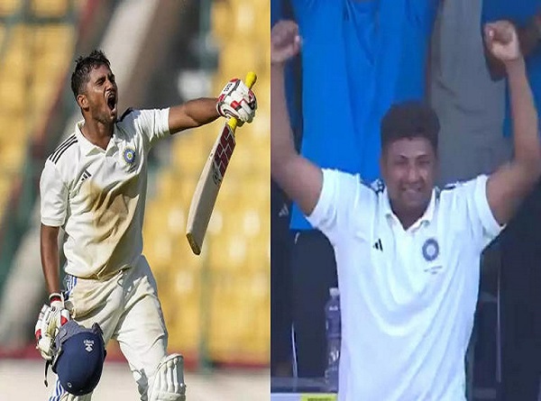 दाये साइड पर भारतीय क्रिकेटर सरफराज खान और बाए बल्ला लिए उनके भाई मुशीर दाये साइड पर भारतीय क्रिकेटर सरफराज खान और बाए बल्ला लिए उनके भाई मुशीर