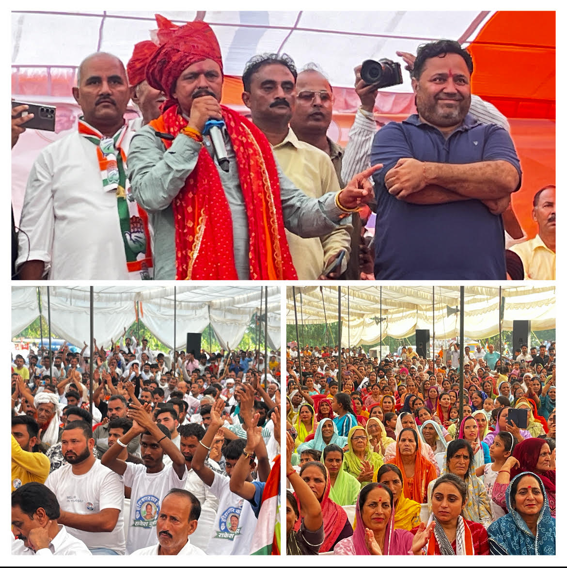 Crowd gathered at the Ashirwad rally of Congress candidate Rakesh Choudhary Crowd gathered at the Ashirwad rally of Congress candidate Rakesh Choudhary