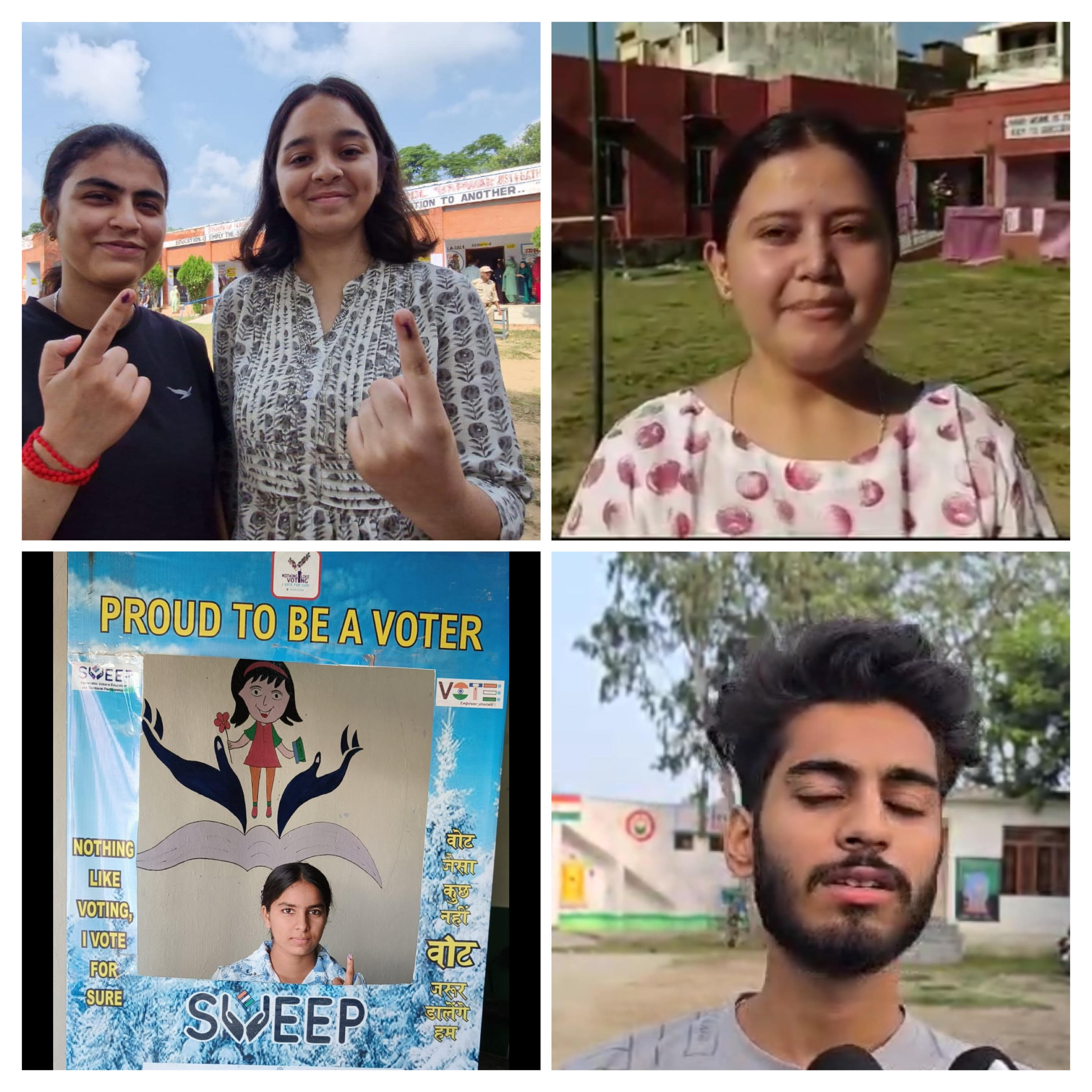 Enthusiasm was seen among those who voted for the first time in Kathua Enthusiasm was seen among those who voted for the first time in Kathua