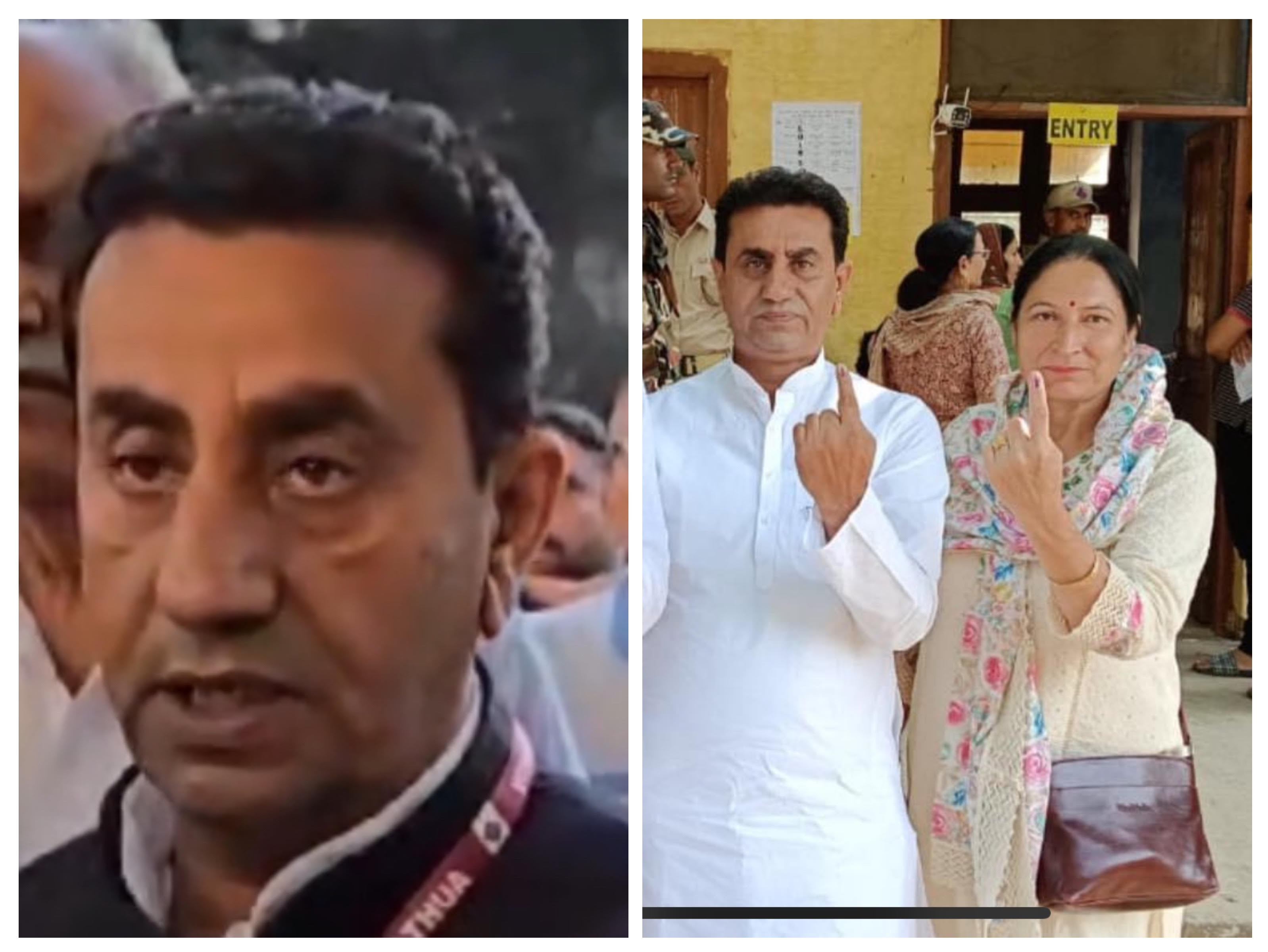 Rajeev Jasrotia visited various polling stations of Jasrota assembly constituency Rajeev Jasrotia visited various polling stations of Jasrota assembly constituency