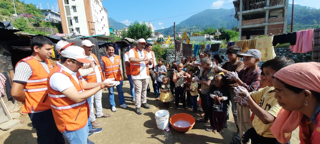 Red Cross Society organized a health camp in a remote area, health checkup of 150 labourers