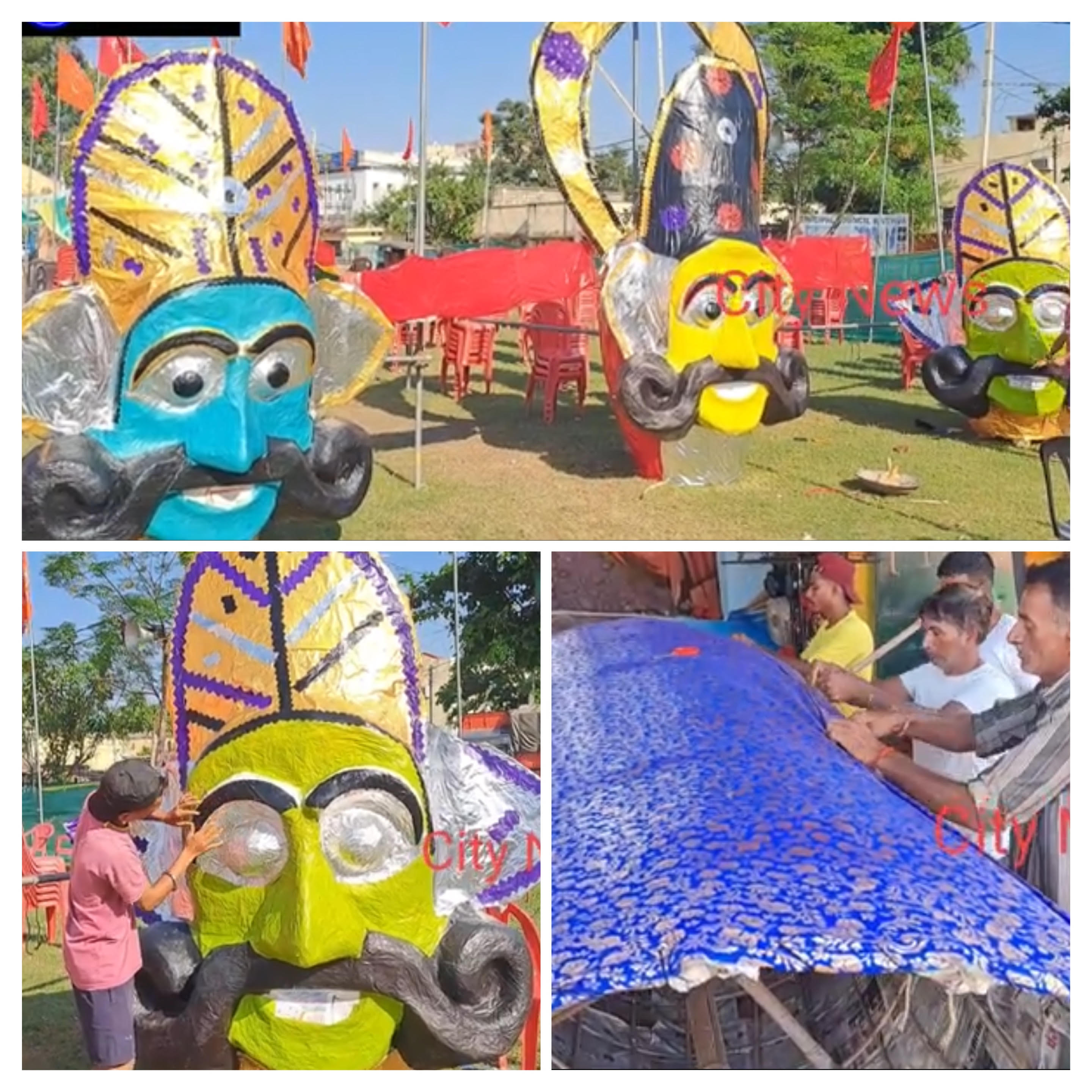 Artisans of Punjab have been making effigies of Dashanan Kumbhkaran and Meghnath for three decades Artisans of Punjab have been making effigies of Dashanan Kumbhkaran and Meghnath for three decades