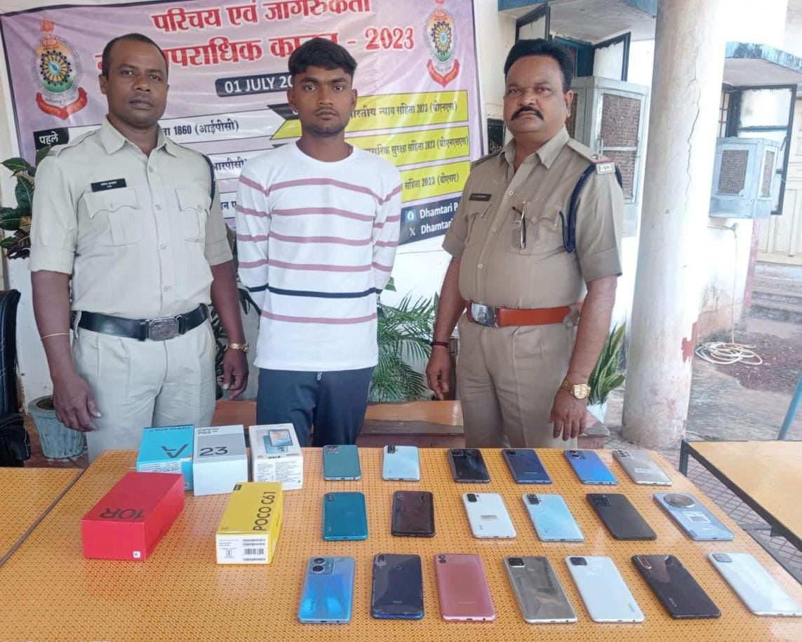 मगरलोड थाना में चोरी के जब्त मोाइल व गिरफ्तार आरोपित। मगरलोड थाना में चोरी के जब्त मोाइल व गिरफ्तार आरोपित।