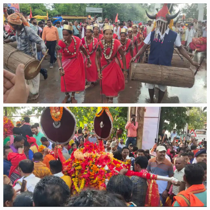 माता मावली की डोली व मां दंतेश्वरी का छत्र माता मावली की डोली व मां दंतेश्वरी का छत्र