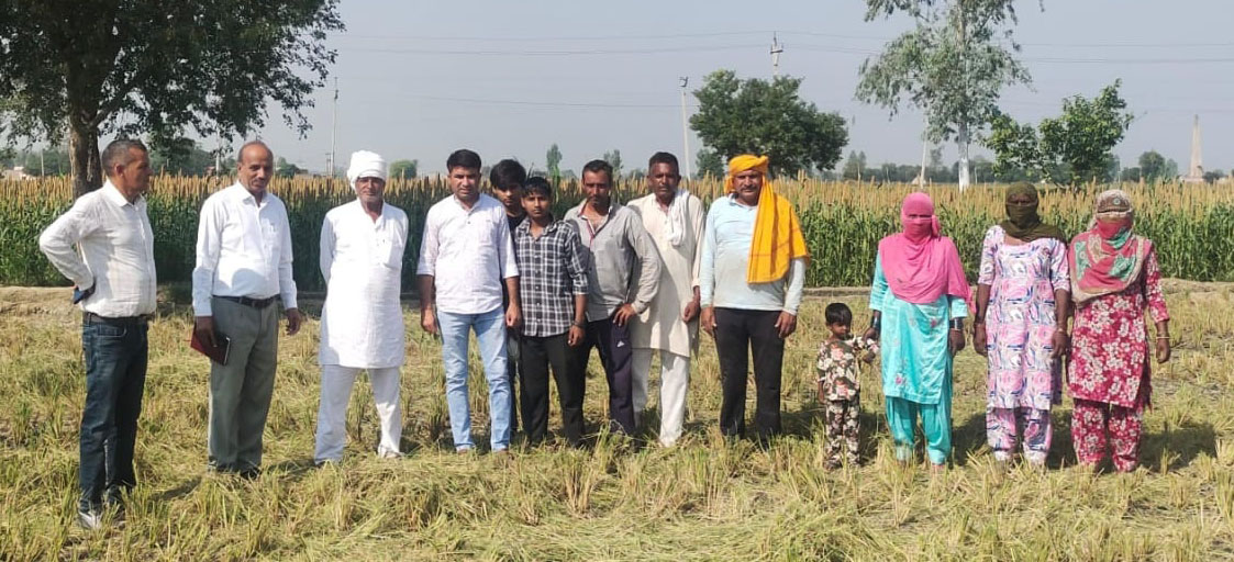 फसल अवशेष नहीं चलाने के लिए किसानों को प्रेरित करने खेत में पहुंची कृषि विभाग की टीम । फसल अवशेष नहीं चलाने के लिए किसानों को प्रेरित करने खेत में पहुंची कृषि विभाग की टीम ।