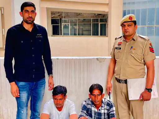 फरीदाबाद पुलिस की गिरफ्त में पकड़े गए आरोपी।