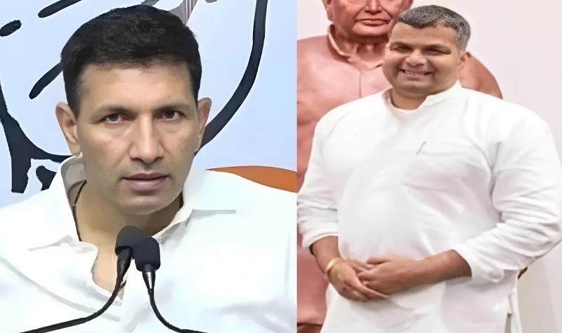 कांग्रेस प्रदेश अध्यक्ष जीतू पटवारी और सपा उम्मीदवार अर्जुन राय की तस्वीर कांग्रेस प्रदेश अध्यक्ष जीतू पटवारी और सपा उम्मीदवार अर्जुन राय की तस्वीर