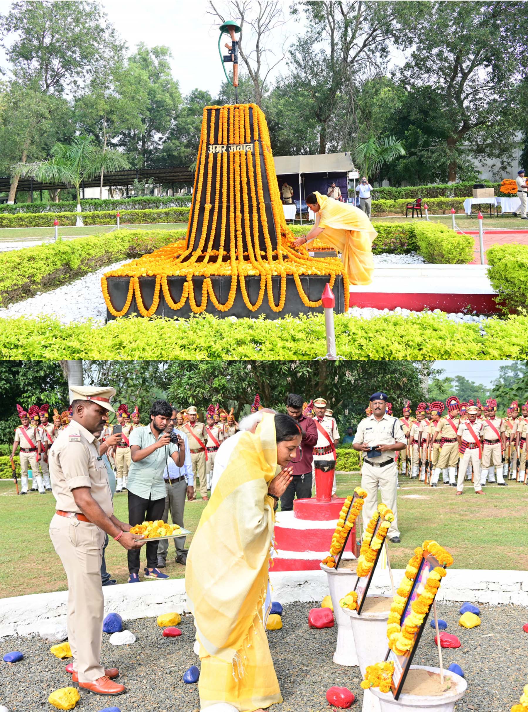 मंत्री लक्ष्मी राजवाड़े अमर जवान स्तंभ में शहीदों के प्रति अपनी श्रद्धांजली व्यक्त करते मंत्री लक्ष्मी राजवाड़े अमर जवान स्तंभ में शहीदों के प्रति अपनी श्रद्धांजली व्यक्त करते