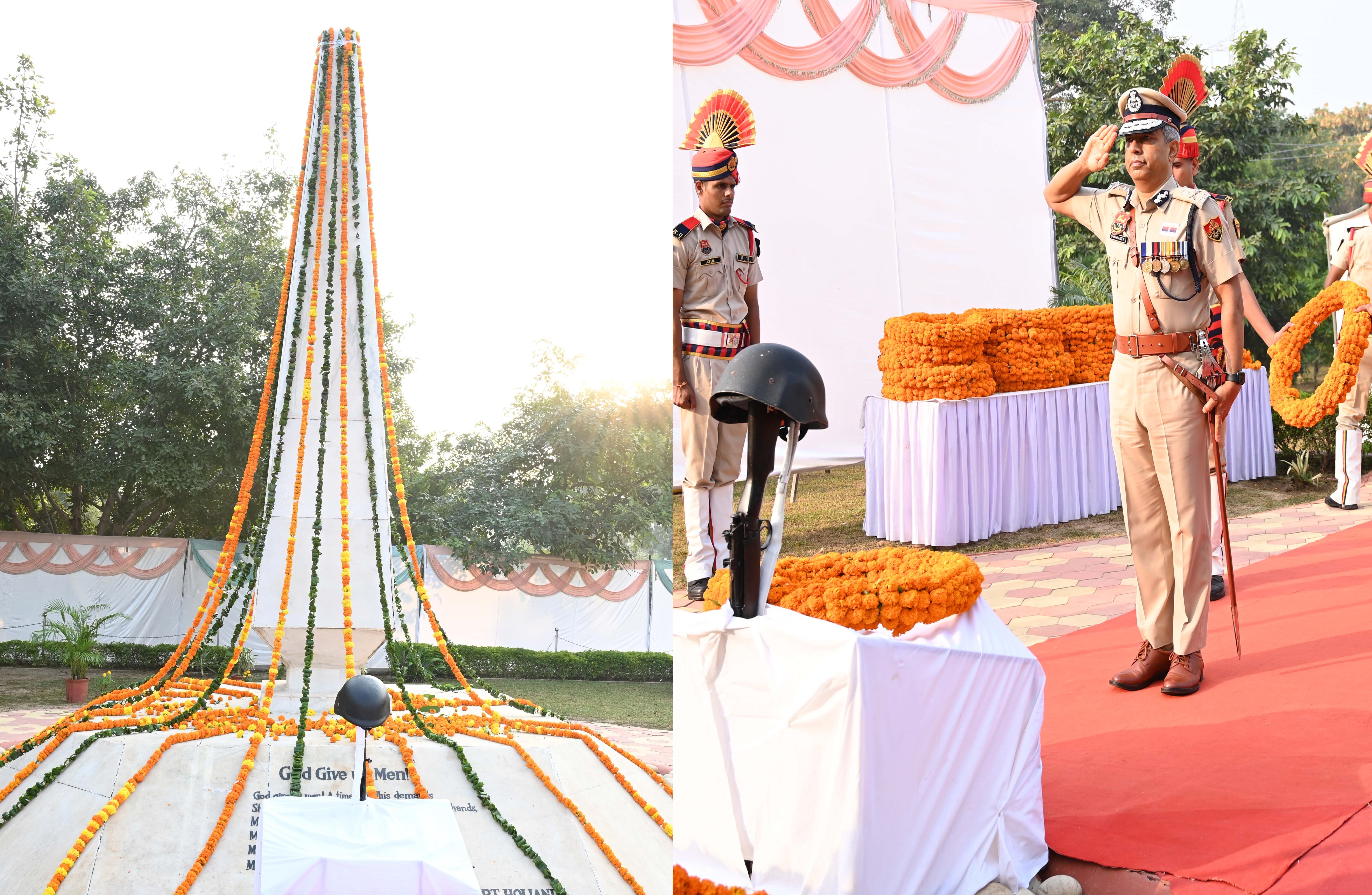 हरियाणा पुलिस महानिदेशक शत्रुजीत कपूर शहीद स्मारक पर श्रद्धांजलि भेंट करते हुए हरियाणा पुलिस महानिदेशक शत्रुजीत कपूर शहीद स्मारक पर श्रद्धांजलि भेंट करते हुए