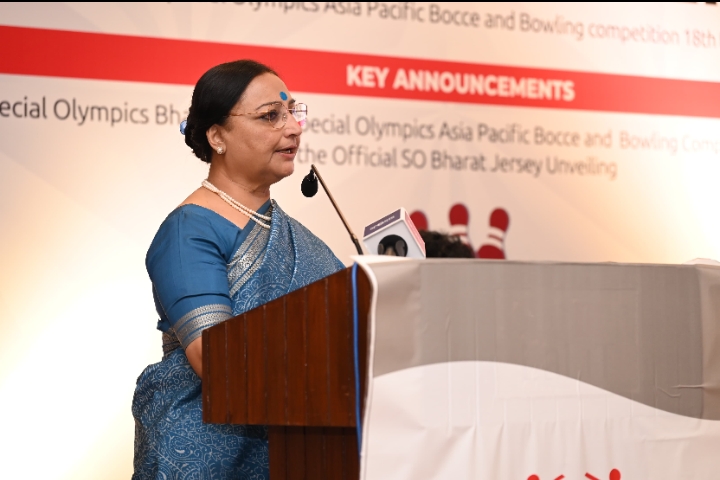 स्पेशल ओलंपिक भारत की अध्यक्ष डॉ मल्लिका नड्डा प्रेस वार्ता में अपनी बात रखती हुईं स्पेशल ओलंपिक भारत की अध्यक्ष डॉ मल्लिका नड्डा प्रेस वार्ता में अपनी बात रखती हुईं