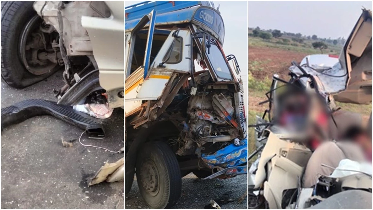 कार और टैंकर की टक्कर में 4 की मौत