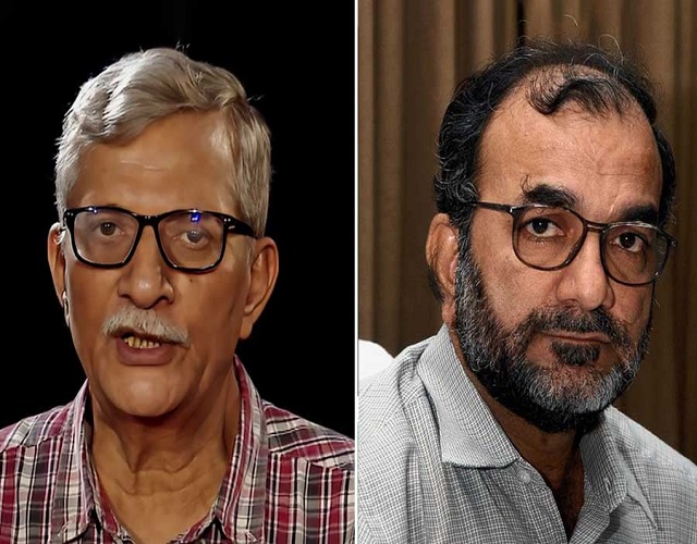 माकपा के वरिष्ठ निलंबित नेता तन्मय भट्टाचार्य और वकील विकास रंजन माकपा के वरिष्ठ निलंबित नेता तन्मय भट्टाचार्य और वकील विकास रंजन