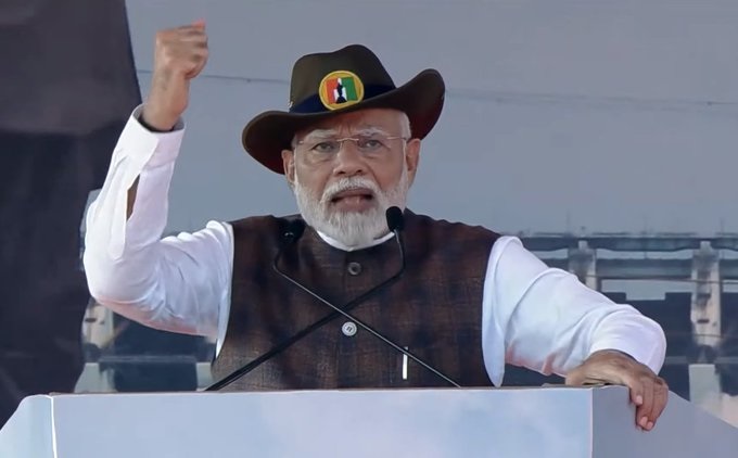 प्रधानमंत्री नरेन्द्र मोदी के केवड़िया संबोधन का यह फोटो भाजपा के एक्स हैंडल से लिया गया है। प्रधानमंत्री नरेन्द्र मोदी के केवड़िया संबोधन का यह फोटो भाजपा के एक्स हैंडल से लिया गया है।