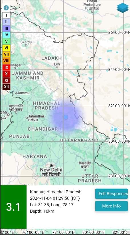 किन्नौर में भूकम्प