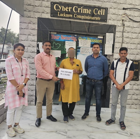 साइबर सेल ने पीड़ित के खाते में वापस कराये एक लाख 72 हजार रुपये