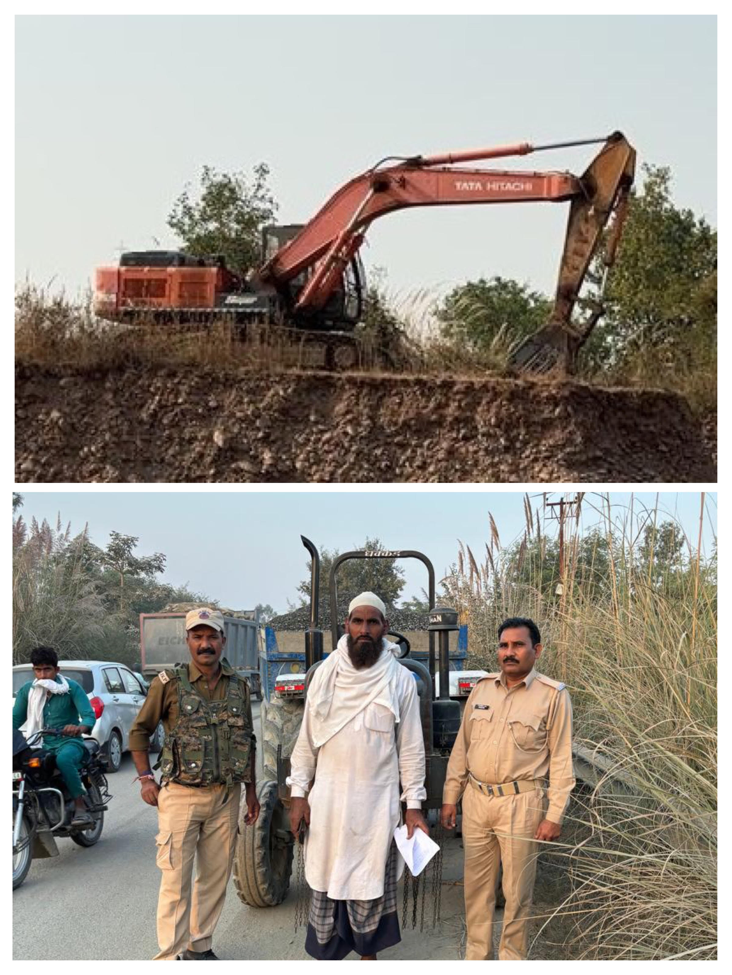 Tractor and Poklane machine involved in illegal mining seized