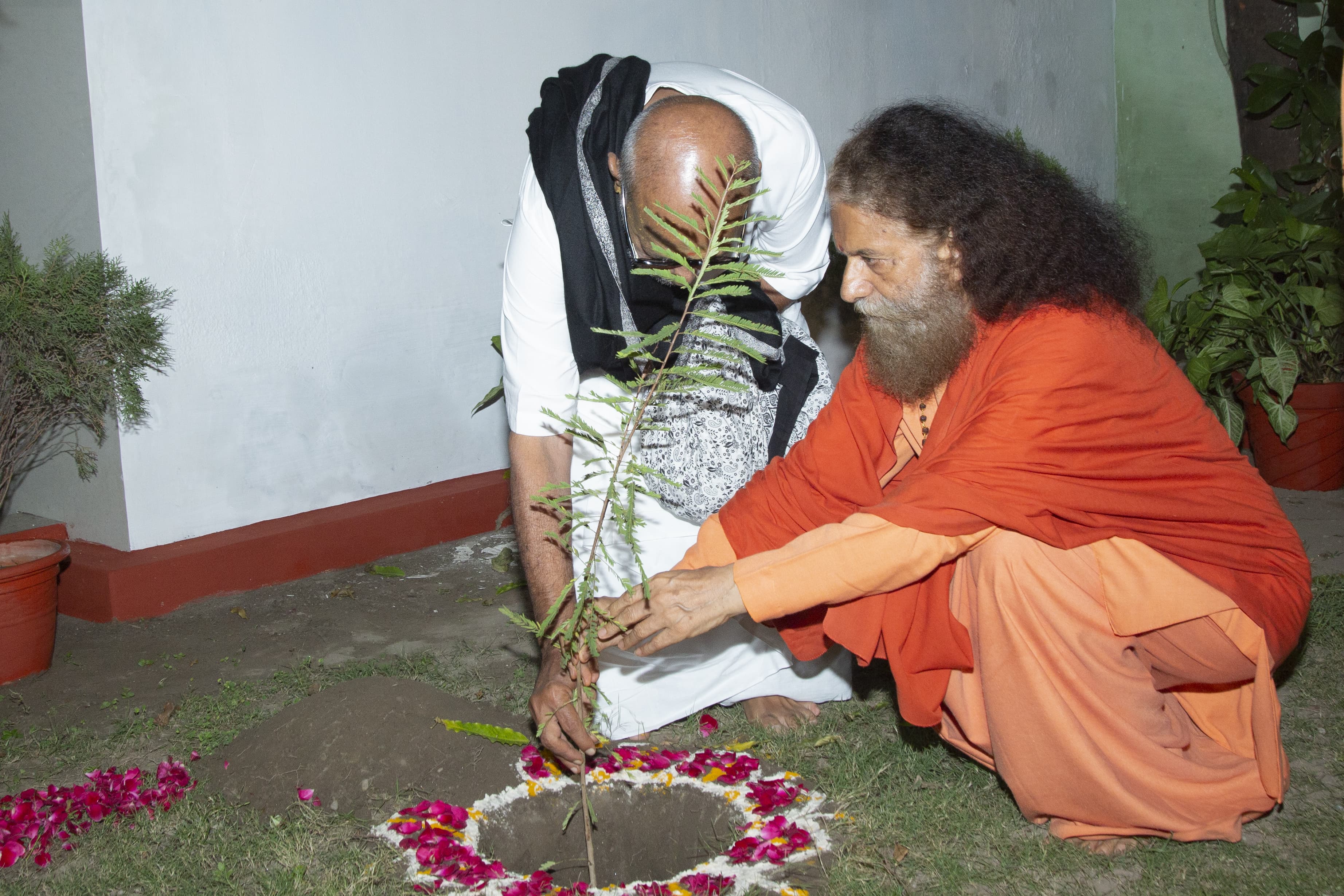 कथावाचक मुरारी बापू पौधारोपण करते हुए कथावाचक मुरारी बापू पौधारोपण करते हुए