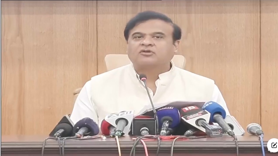 Assam CM Dr Himanta Biswa Sarma addressing a press conference in Dispur. Assam CM Dr Himanta Biswa Sarma addressing a press conference in Dispur.