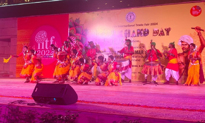 नई दिल्लीः भारत अंतरराष्ट्रीय मेला में झारखंड मंडप का दृश्य