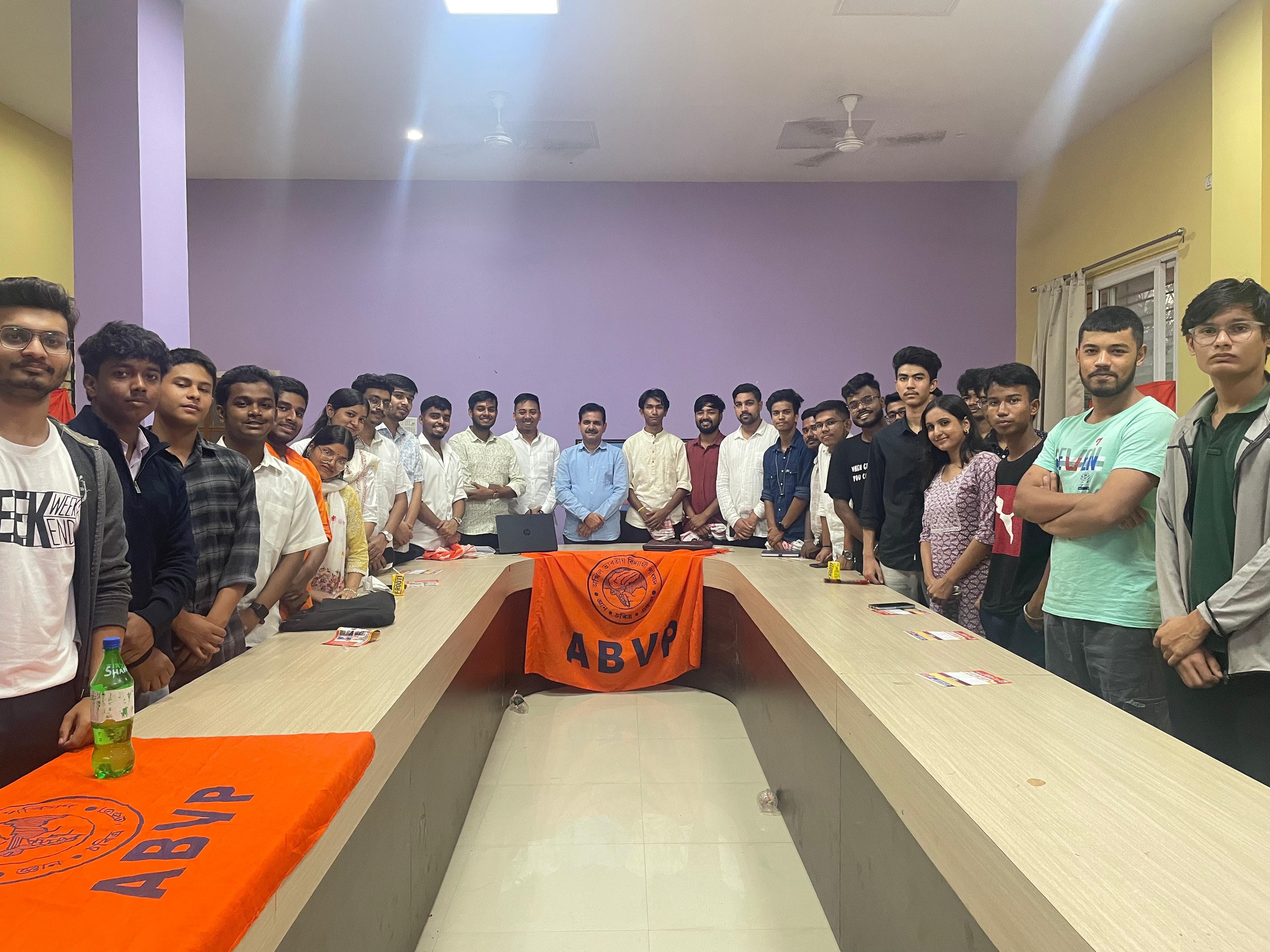 Picture after the formation of ABVP's Cotton University unit. Picture after the formation of ABVP's Cotton University unit.