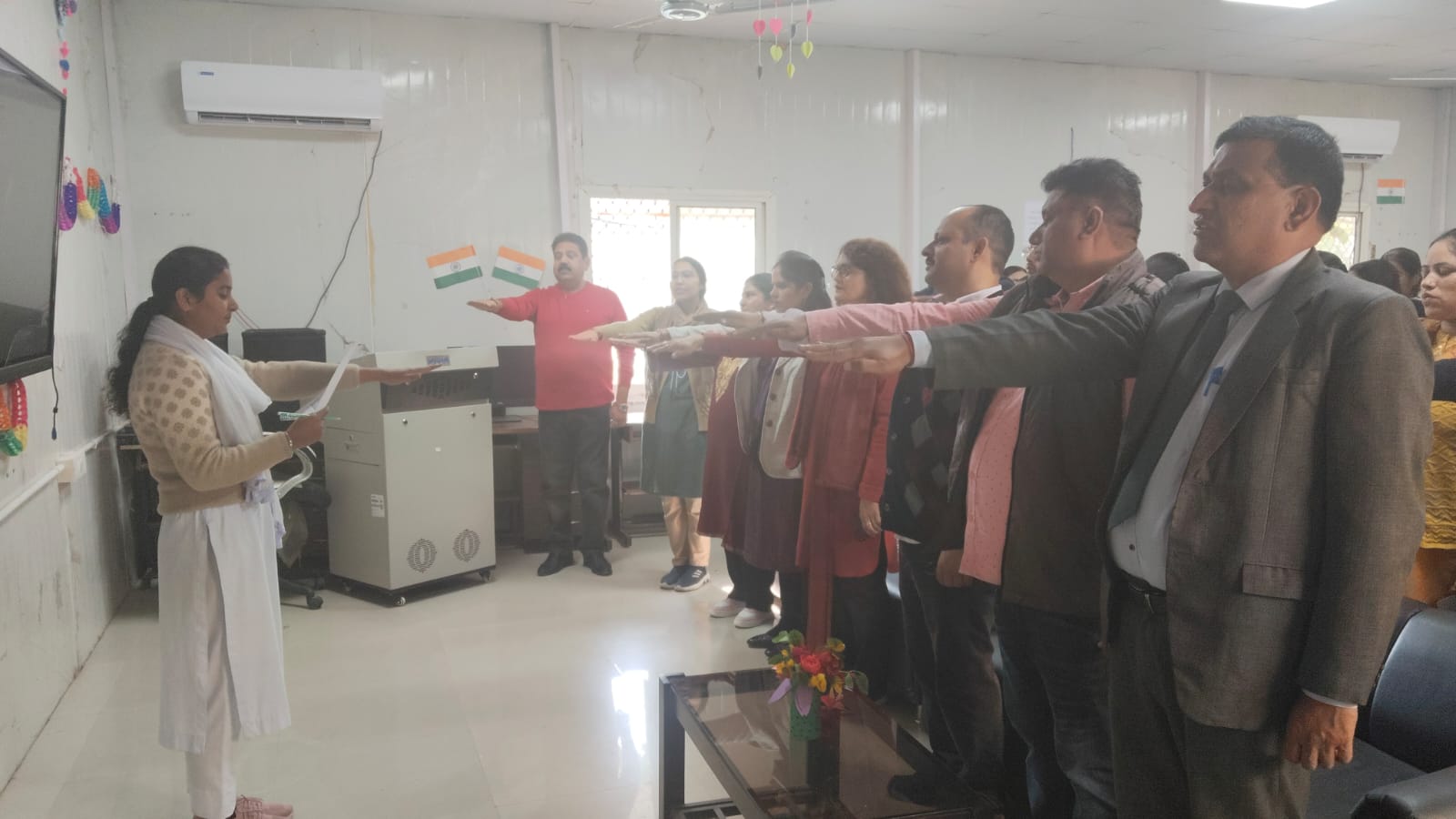 Students and faculty members took oath on the Preamble of the Constitution of India Students and faculty members took oath on the Preamble of the Constitution of India