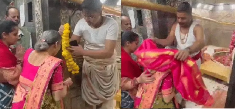 भगवान महाकाल के दर्शन करते हुए जशोदा बेन भगवान महाकाल के दर्शन करते हुए जशोदा बेन