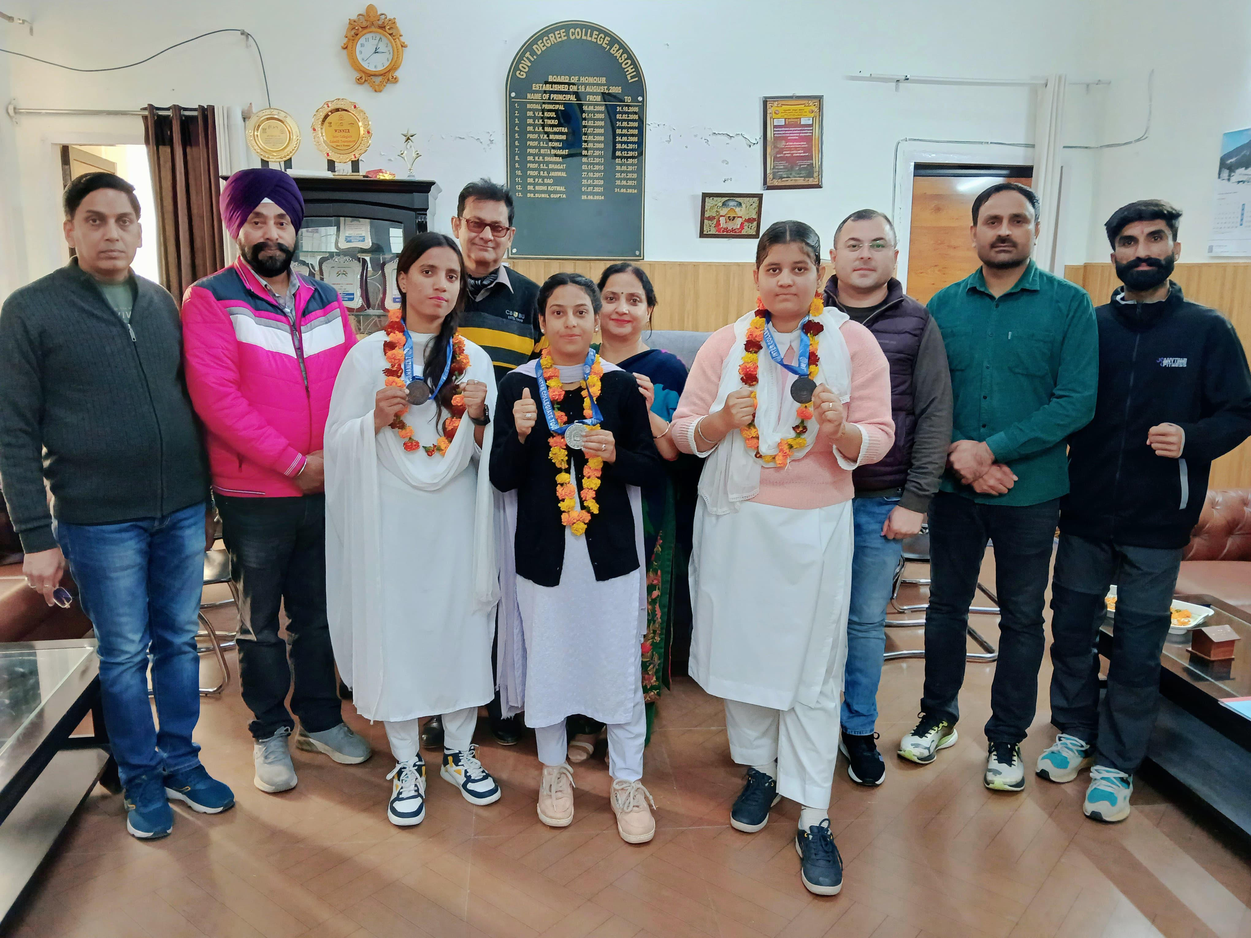 Neemo won silver medal and Mahrish, Palvi won bronze medal, bringing glory to the college Neemo won silver medal and Mahrish, Palvi won bronze medal, bringing glory to the college