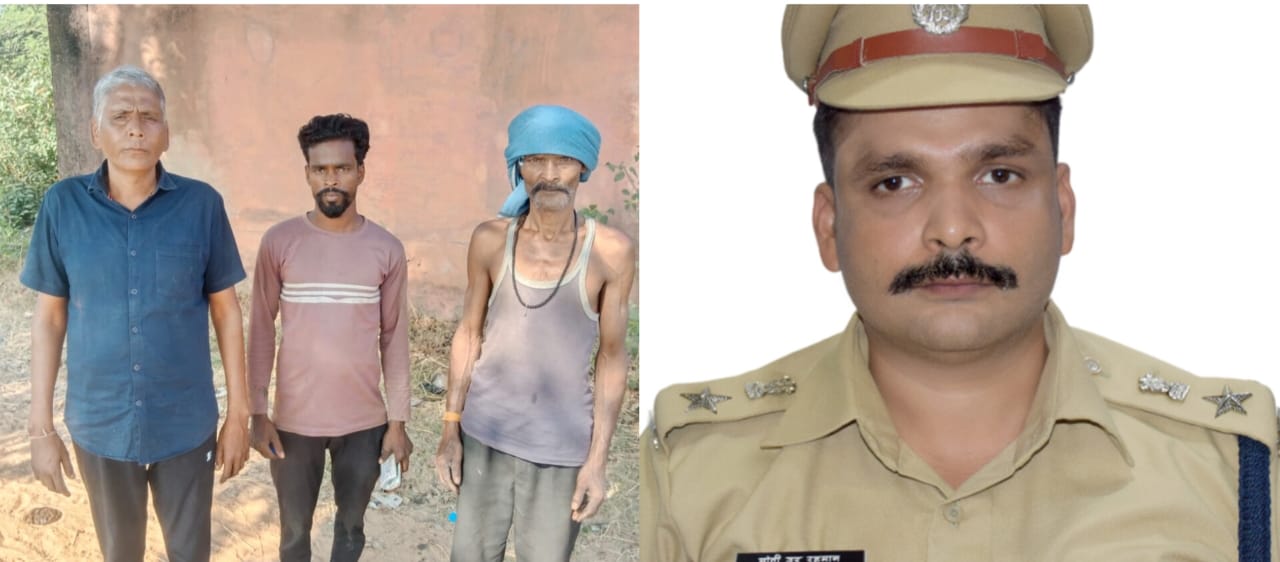 गुमे व्यक्ति के साथ परिजन व पुलिस अधीक्षक