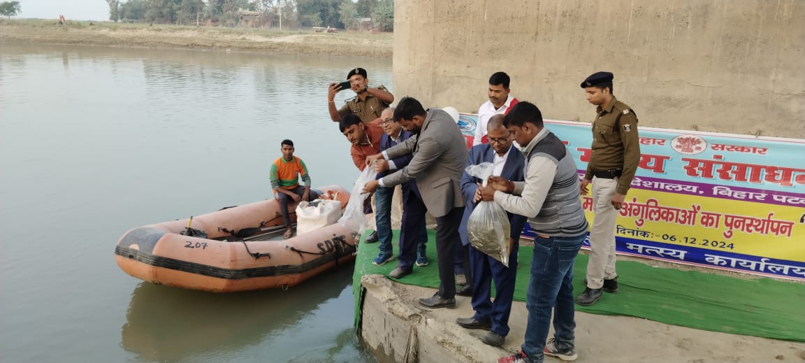 परमान नदी में 3.80 लाख मत्स्य अंगुलिकाओं को डीएम ने किया प्रवाह परमान नदी में 3.80 लाख मत्स्य अंगुलिकाओं को डीएम ने किया प्रवाह