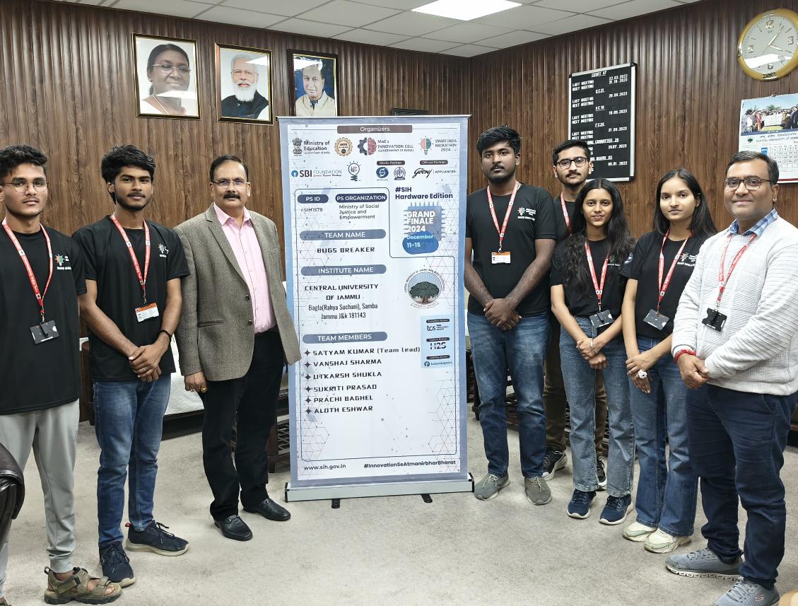 जम्मू केंद्रीय विश्वविद्यालय की बग्स ब्रेकर टीम स्मार्ट इंडिया हैकाथॉन 2024 के ग्रैंड फिनाले में पहुंची जम्मू केंद्रीय विश्वविद्यालय की बग्स ब्रेकर टीम स्मार्ट इंडिया हैकाथॉन 2024 के ग्रैंड फिनाले में पहुंची
