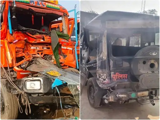 ट्रक ने पुलिस वैन को टक्कर मारी,एक पुलिसकर्मी की मौत ट्रक ने पुलिस वैन को टक्कर मारी,एक पुलिसकर्मी की मौत