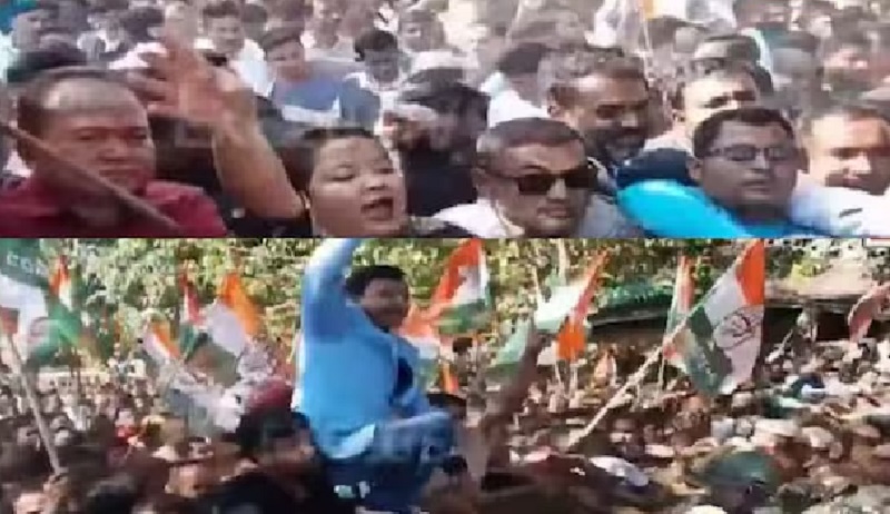 गुवाहाटीः कांग्रेस का राजभवन चलो- पुलिस ने बीच में रोका, धक्का-मुक्की करते कांग्रेस कार्यकर्ता। गुवाहाटीः कांग्रेस का राजभवन चलो- पुलिस ने बीच में रोका, धक्का-मुक्की करते कांग्रेस कार्यकर्ता।