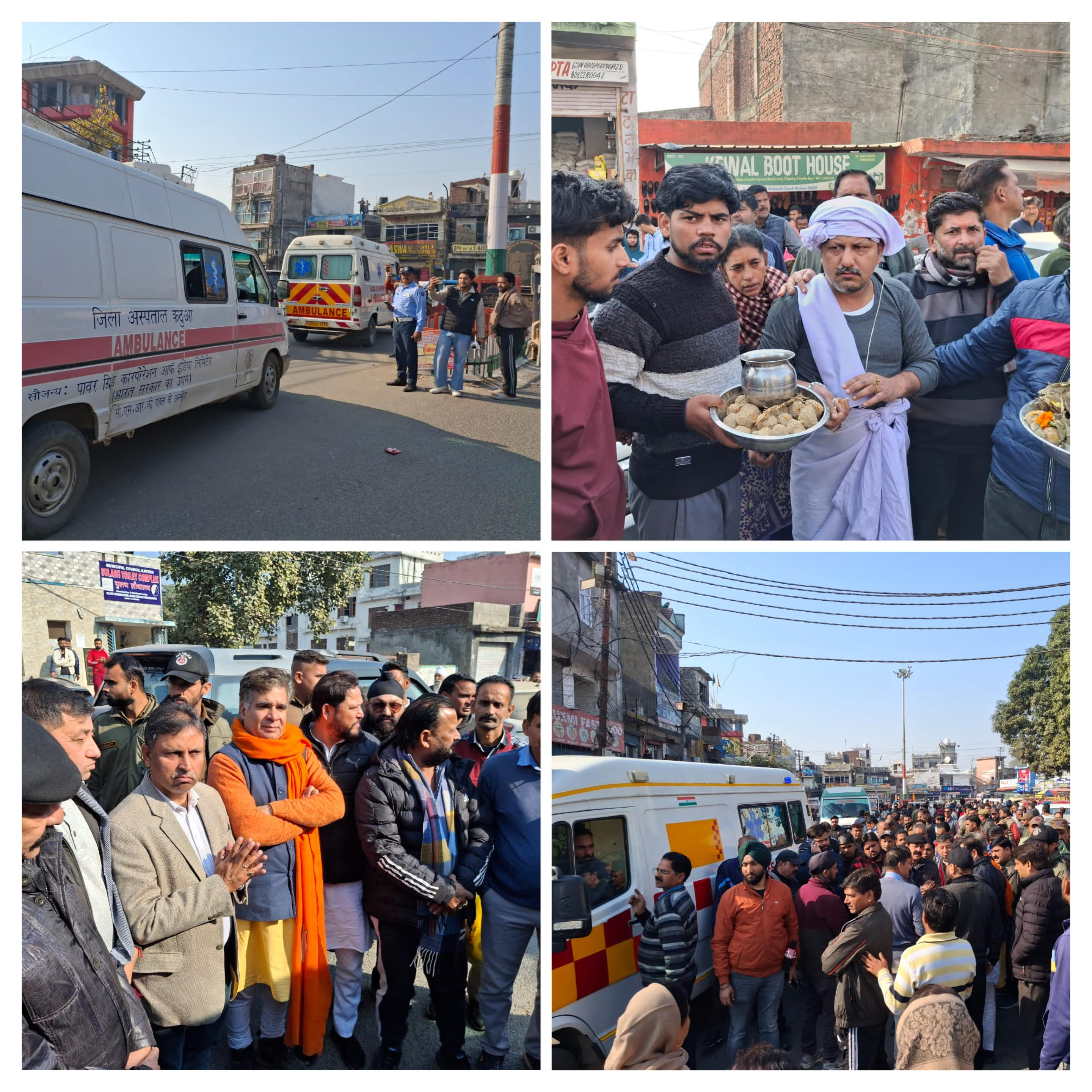 Kathua fire incident-Bodies taken to Purmandal for cremation Kathua fire incident-Bodies taken to Purmandal for cremation